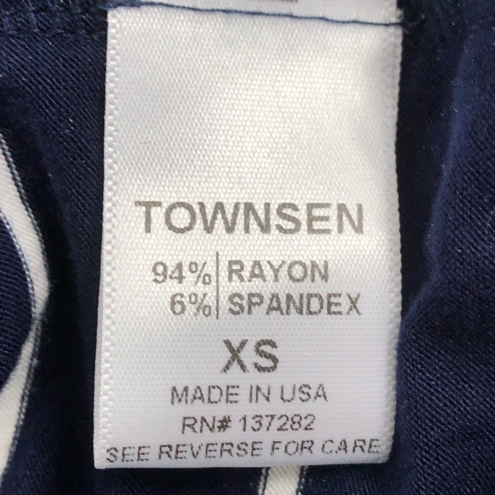 Townsen Navy Blue White Striped Sleeveless Tank XS - Picture 4 of 7